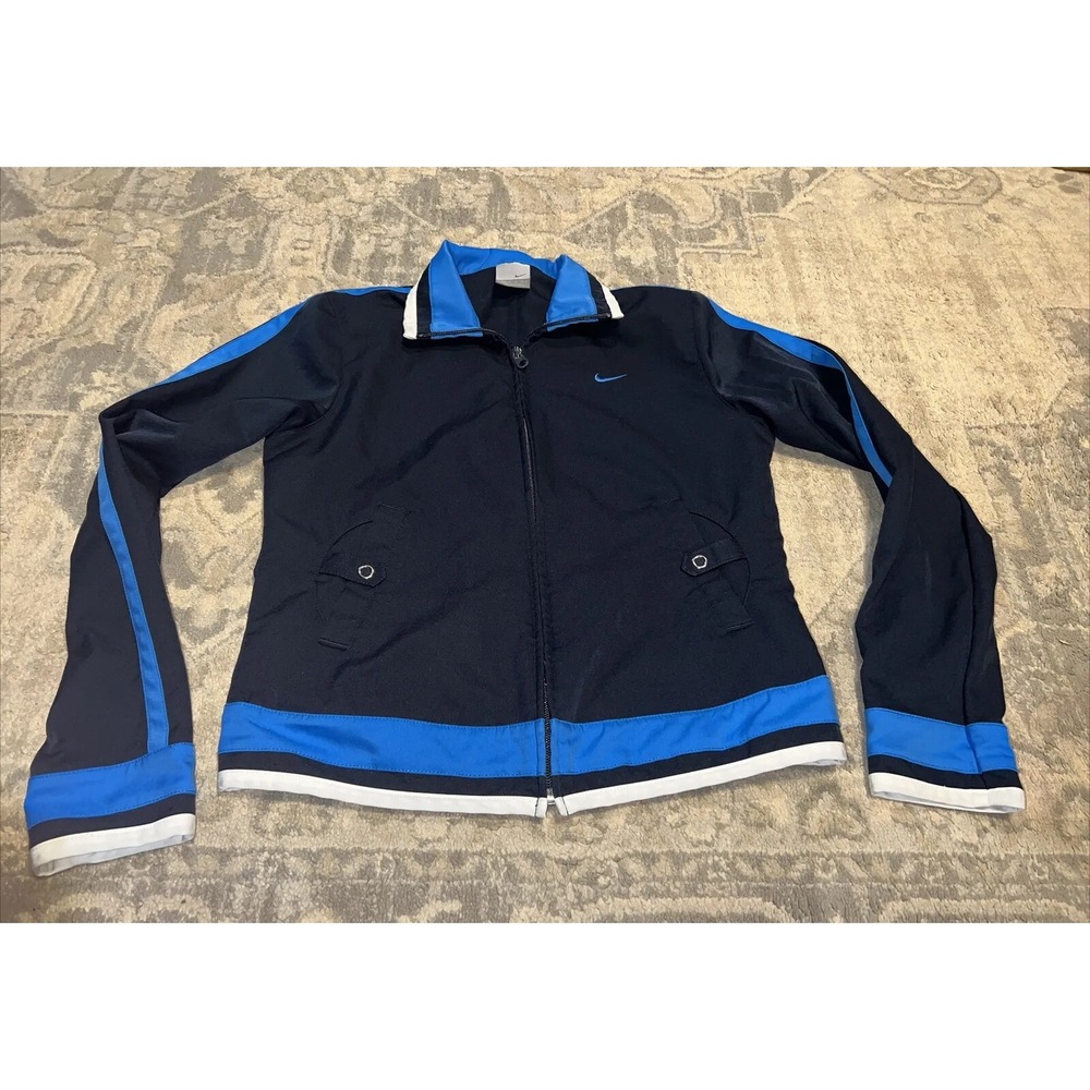 Vintage Nike Track Jacket Full Zip Womens Sz  Small (4-6) blue
